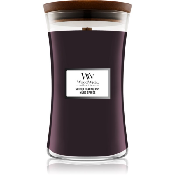 Woodwick Spiced Blackberry illatgyertya fa kanóccal 609