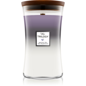 Woodwick Trilogy Amethyst Sky illatgyertya fa kanóccal 609
