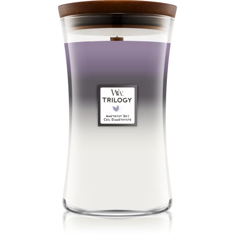 Woodwick Trilogy Amethyst Sky illatgyertya fa kanóccal 609