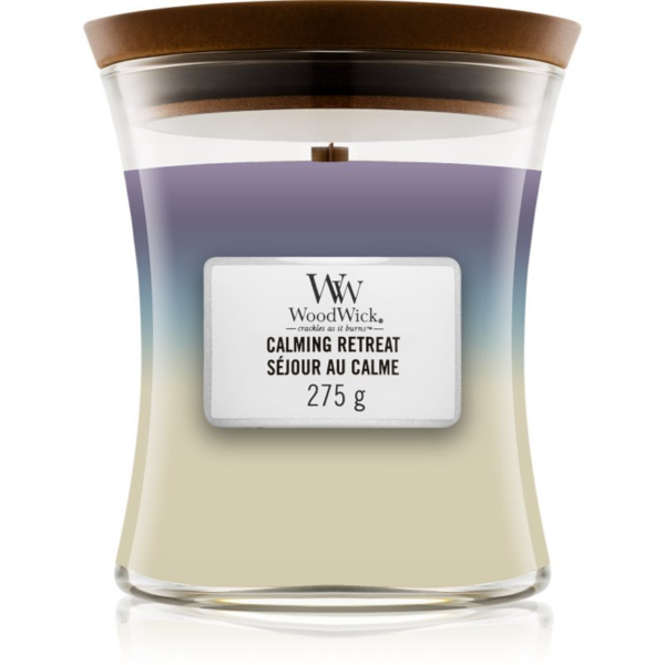 Woodwick Trilogy Calming Retreat illatgyertya fa kanóccal 275 g-Ár