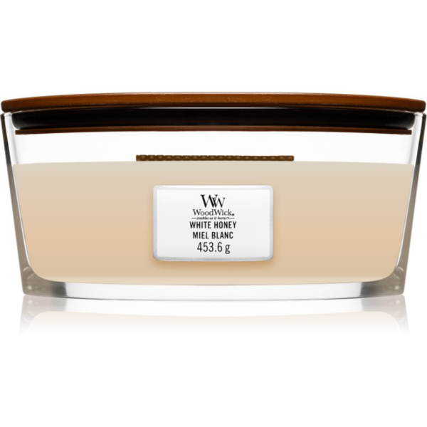 Woodwick White Honey illatgyertya fa kanóccal (hearthwick) 453 g-Eredeti