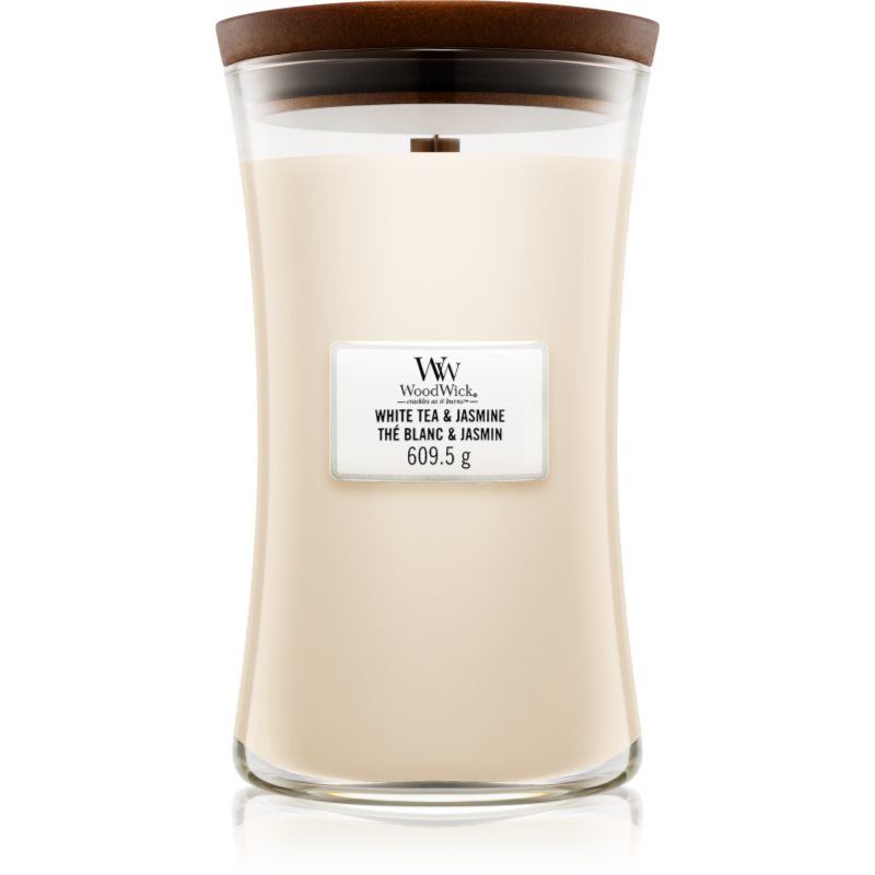 Woodwick White Tea & Jasmine illatgyertya fa kanóccal 609.5 g-Eredeti