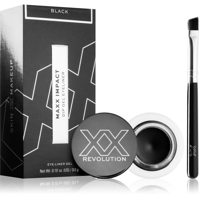 XX by Revolution MAXX IMPACT tartós zselés szemhéjtus ecsettel árnyalat Black 3 g-Eredeti
