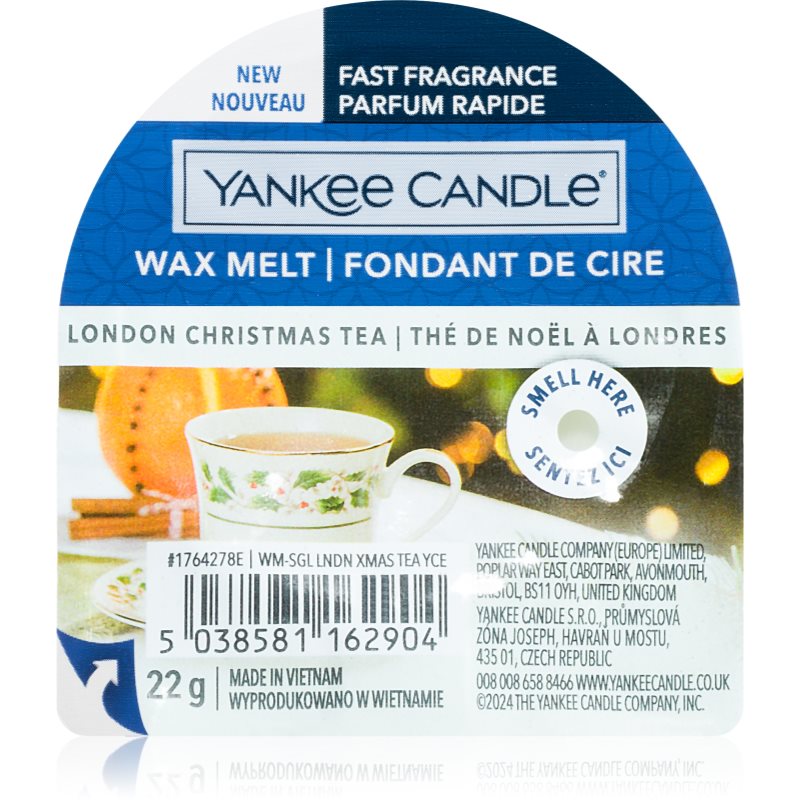 Yankee Candle London Christmas Tea illatos viasz aromalámpába 22 g