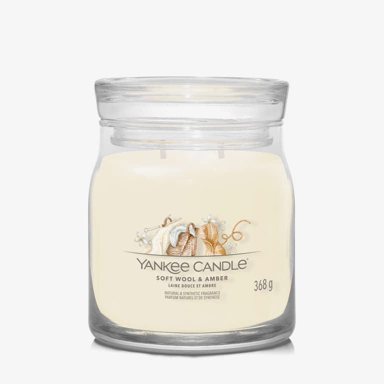 Yankee Candle Signature Medium Jar 2 Wicks - Soft Wool & Amber Universal-alacsony-ár