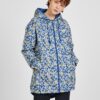 Yellow-Blue Women's Floral Reversible Hooded Jacket VANS Mercy - Women