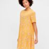 Yellow Floral Loose Dress Pieces Trina - Women