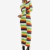 Yellow-Green Womens Sweater Striped Dress Desigual Sico - Women