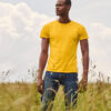 Yellow Iconic Combed Cotton T-shirt Fruit of the Loom