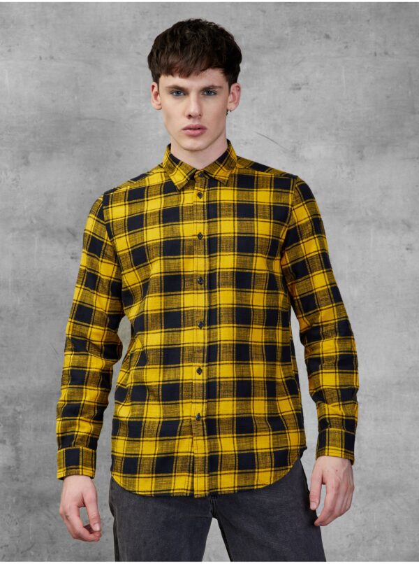 Yellow Men's Plaid Shirt Diesel - Men's