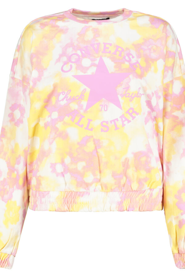 Yellow-Pink Women's Floral Sweatshirt Converse - Women