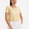 Yellow T-shirt with Roxy print - Women