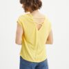 Yellow T-shirt with back neckline VERO MODA Ulja June - Women's
