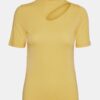 Yellow T-shirt with slit VERO MODA Glow - Women