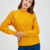 Yellow Women's Ribbed Sweater with Decorative Buttons ORSAY - Women