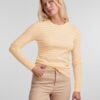 Yellow Women's Striped Basic Long Sleeve T-Shirt Pieces Hand - Women's