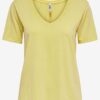 Yellow basic t-shirt JDY Farock - Women's
