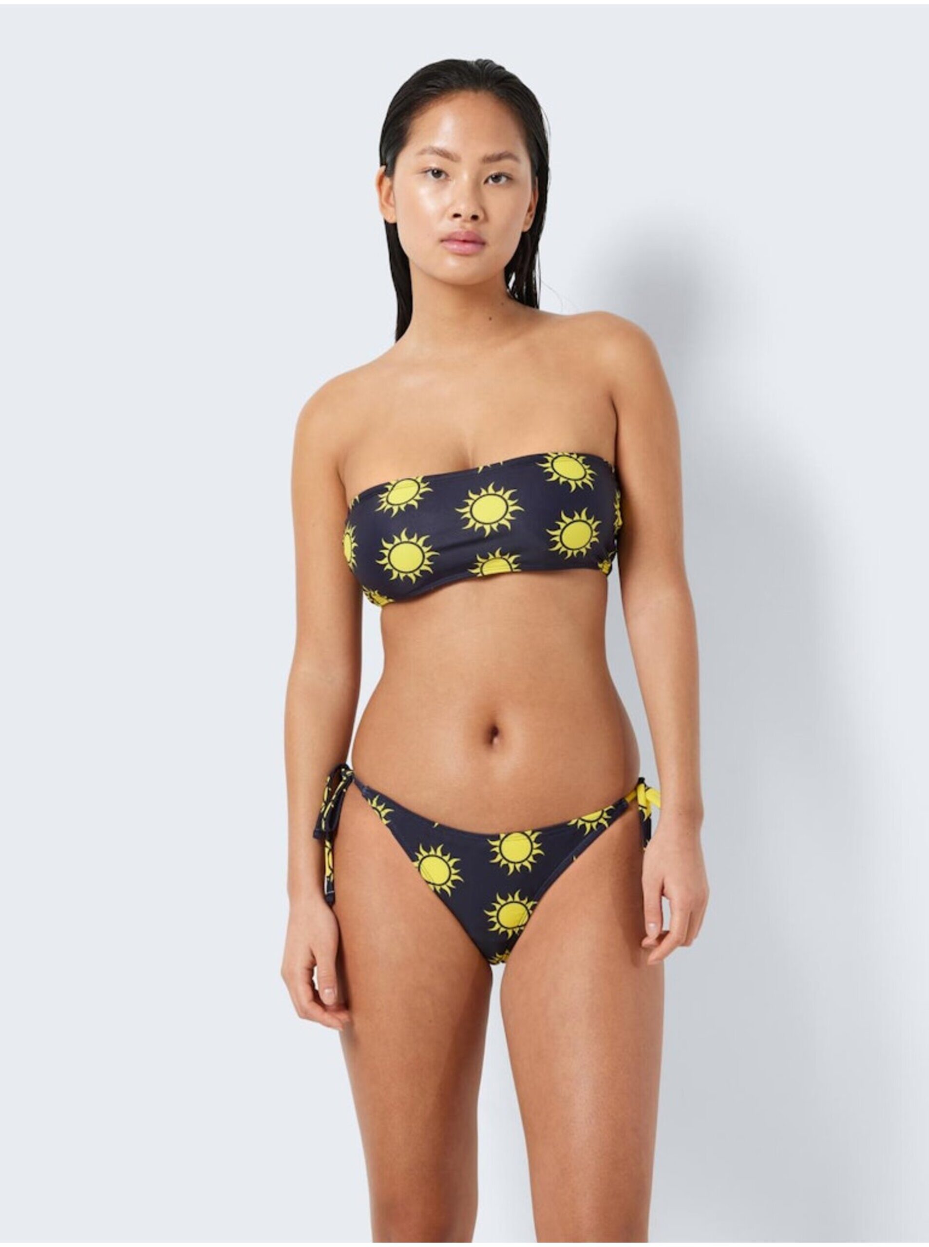 Yellow-black women's patterned bikini top Noisy May Sun - Women
