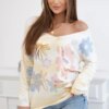 Yellow blouse with floral motif