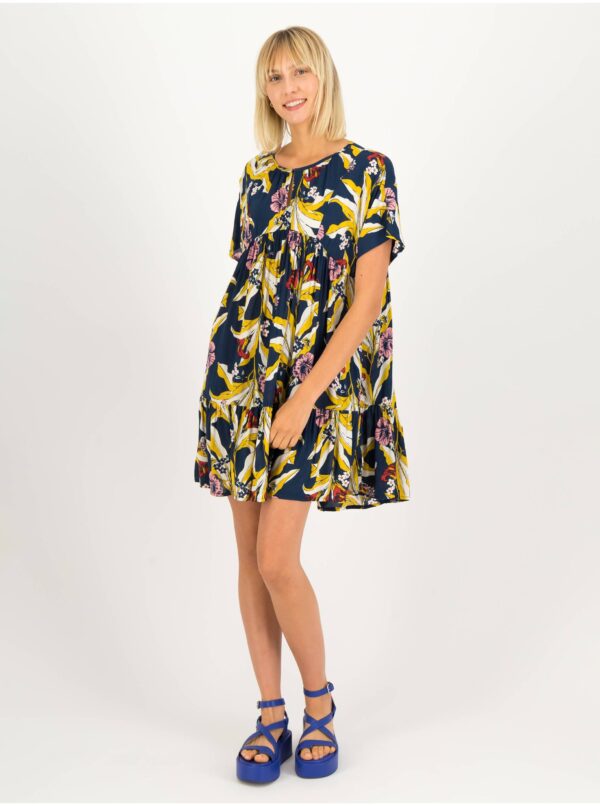 Yellow-blue women's floral dress Blutsgeschwister Seeds Of Love - Women's