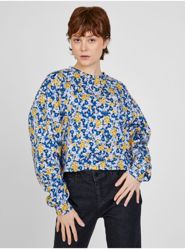 Yellow-blue women's patterned sweatshirt VANS - Ladies