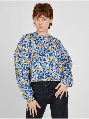 Yellow-blue women's patterned sweatshirt VANS - Ladies