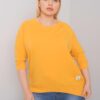 Yellow cotton sweatshirt larger size by Ninetta