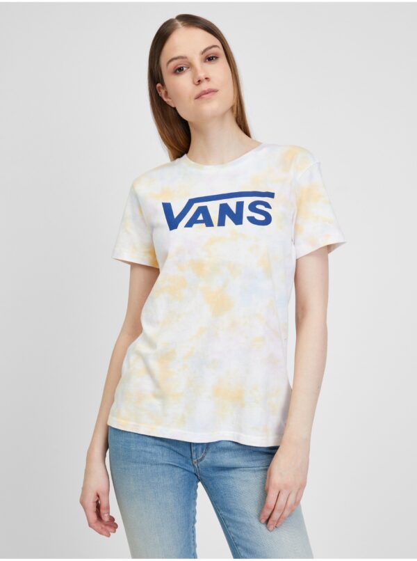 Yellow-cream women's patterned T-shirt VANS - Women