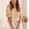 Yellow delicate striped blouse