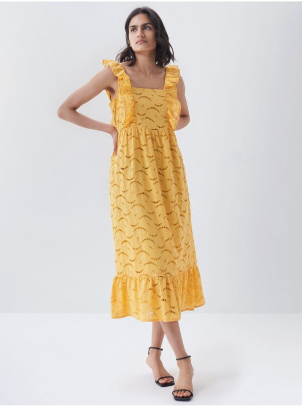 Yellow midi dress Salsa Jeans Fontana - Women's