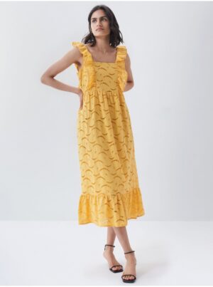 Yellow midi dress Salsa Jeans Fontana - Women's