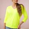 Yellow neon blouse with V-neck