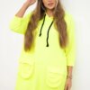 Yellow neon dress with hood