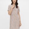 Yellow-purple floral shirt dress Pieces Rilla - Women