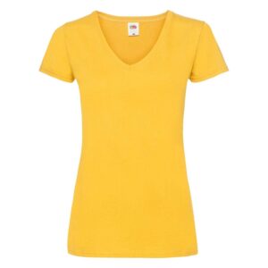Yellow v-neck Women's T-shirt Valueweight Fruit of the Loom
