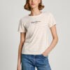 Yellow-white women's striped Pepe Jeans T-shirt