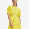 Yellow women's patterned dress Desigual Limon - Women