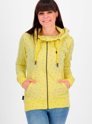 Yellow women's patterned hoodie Alife and Kickin - Women