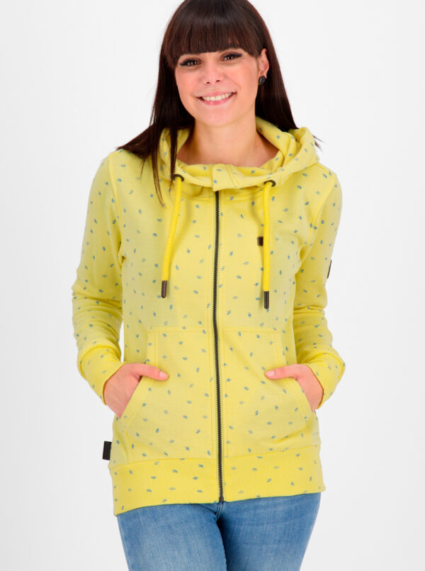 Yellow women's patterned hoodie Alife and Kickin - Women