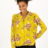 Yellow women's patterned shirt Blutsgeschwister Oh My Deer - Women