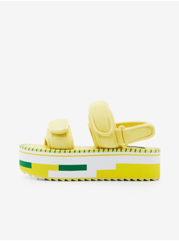 Yellow women's platform sandals Desigual Rainbow Color - Women