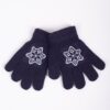 Yoclub Kids's Girls' Five-Finger Gloves With Reflector RED-0237G-AA50-008 Navy Blue