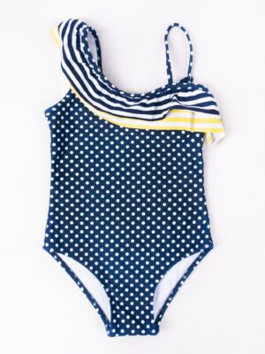 Yoclub Kids's Girl's One Piece Swimming Costume LKJ-0027G-A100 Navy Blue