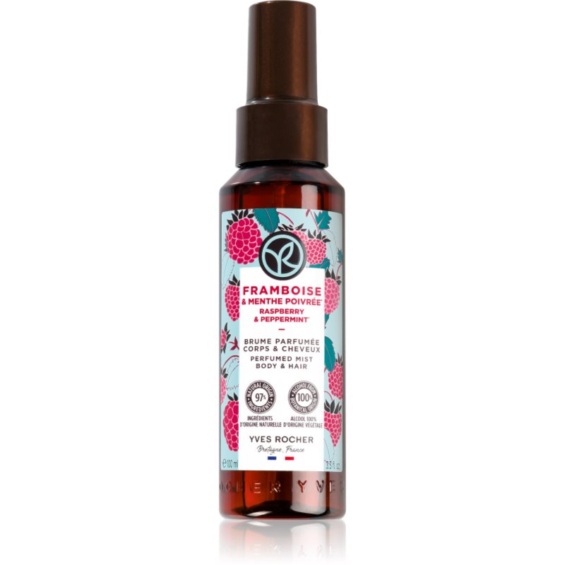 Yves Rocher Bain de Nature illatosított test- és hajpermet hölgyeknek Raspberry & Peppermint 100 ml-Ár