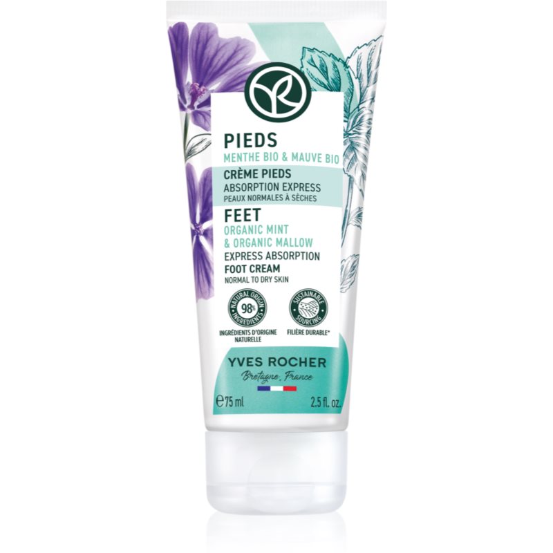Yves Rocher Pieds tápláló krém lábakra Organic Mint & Organic Mallow 75 ml-Ár