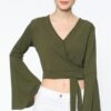 Z6226 DEWBERRY WOMEN'S BLOUSE-STRAIGHT KHAKI