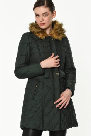 Z6430 DEWBERRY LADIES' COAT-GREEN
