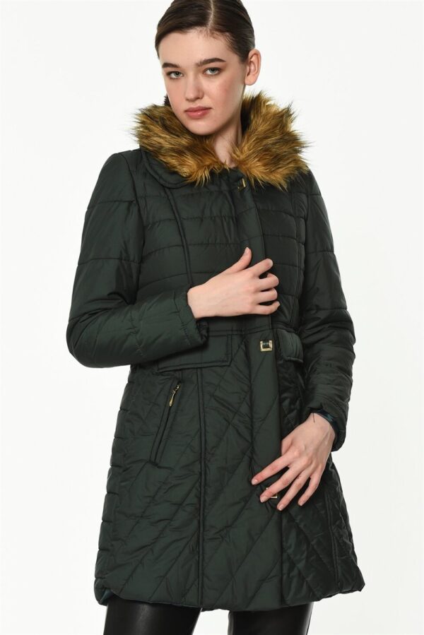 Z6430 DEWBERRY LADIES' COAT-GREEN