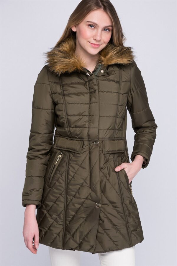 Z6430 DEWBERRY WOMEN'S COAT-KHAKI