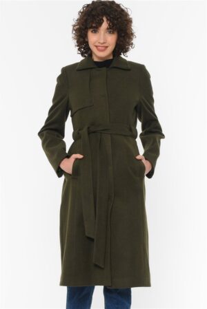 Z6570 DEWBERRY WOMEN'S COAT-KHAKI